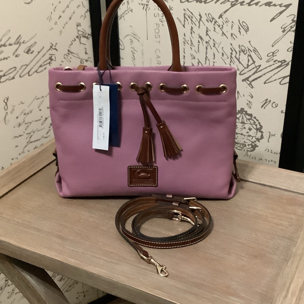 Dooney & Bourke Lavender and Brown Satchel